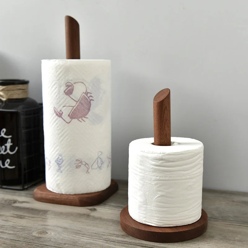 Simple Creative Solid Wood Storage Rack Vertical Household Kitchen Tissue Rack Cling Film Racks Household Storage Products