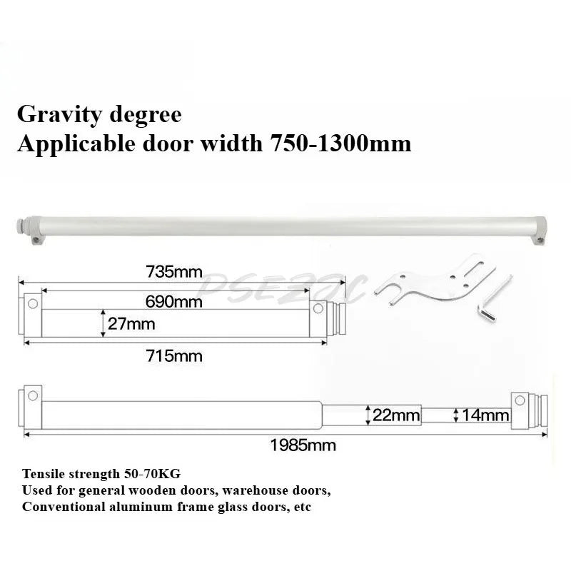 Household Door Closer with Buffering Damping Aluminum Alloy Sliding Glass Door Simple Household Automatic Door Closer