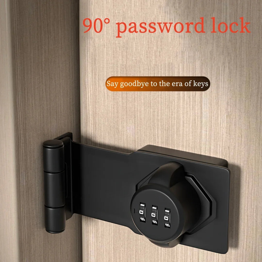Household Cabinet Password Hasp Locks, Cabinet Locks with Combination, Door Security Slide Latch for Small Barn Doors, Bathroom
