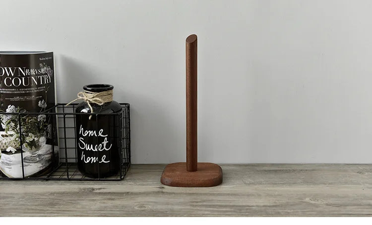 Simple Creative Solid Wood Storage Rack Vertical Household Kitchen Tissue Rack Cling Film Racks Household Storage Products