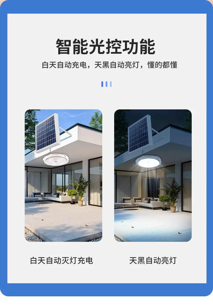 Outdoor Waterproof Household Lighting Solar Garden Light LED High Power Bright Household Indoor Ceiling Lights Balcony Bedroom