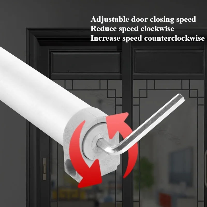 Household Door Closer with Buffering Damping Aluminum Alloy Sliding Glass Door Simple Household Automatic Door Closer