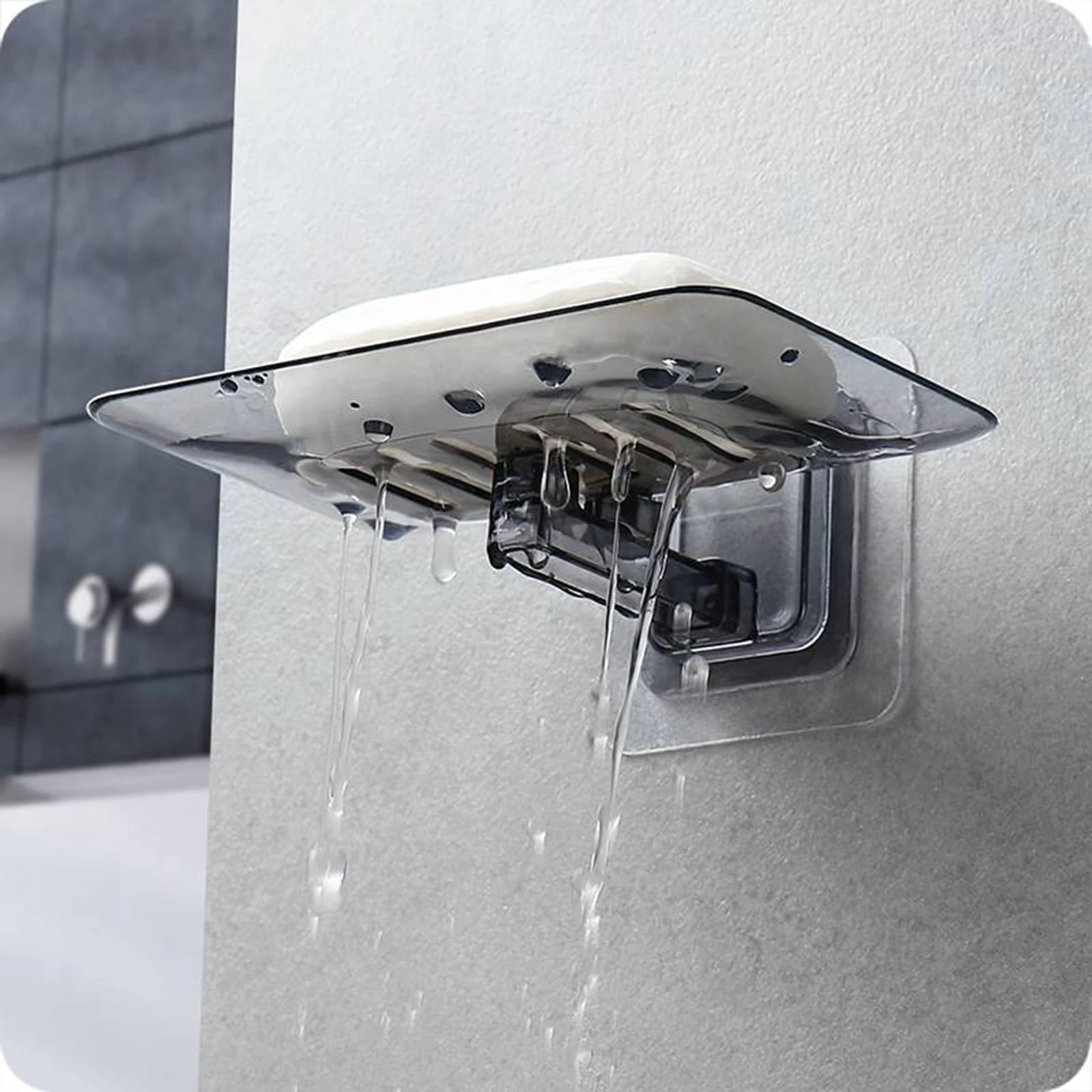 Household Wall Mounted Soap Holder Soap Dishes Sponge Scrubber Box for Home Flat Dormitory Hotel