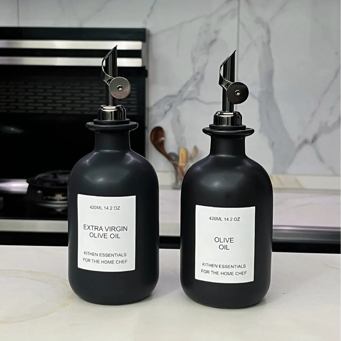 Household Ceramic Soy Sauce Bottle Leakproof Automatic Open Oil Bottle Leakproof Household Kitchen Seasoning Utensils