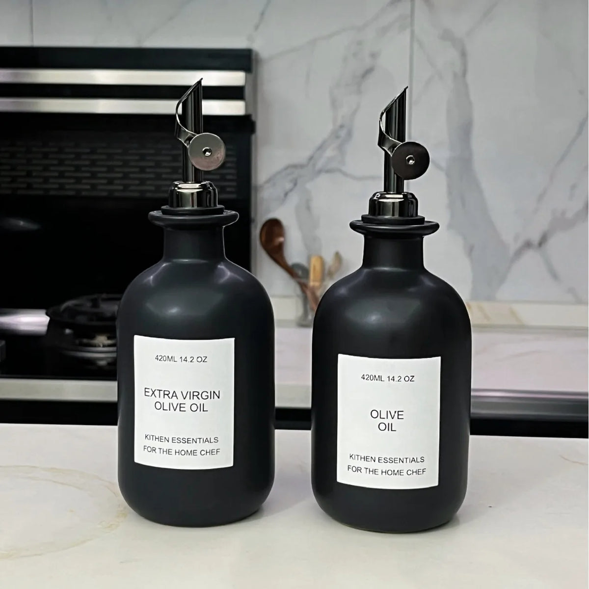 Household Ceramic Soy Sauce Bottle Leakproof Automatic Open Oil Bottle Leakproof Household Kitchen Seasoning Utensils
