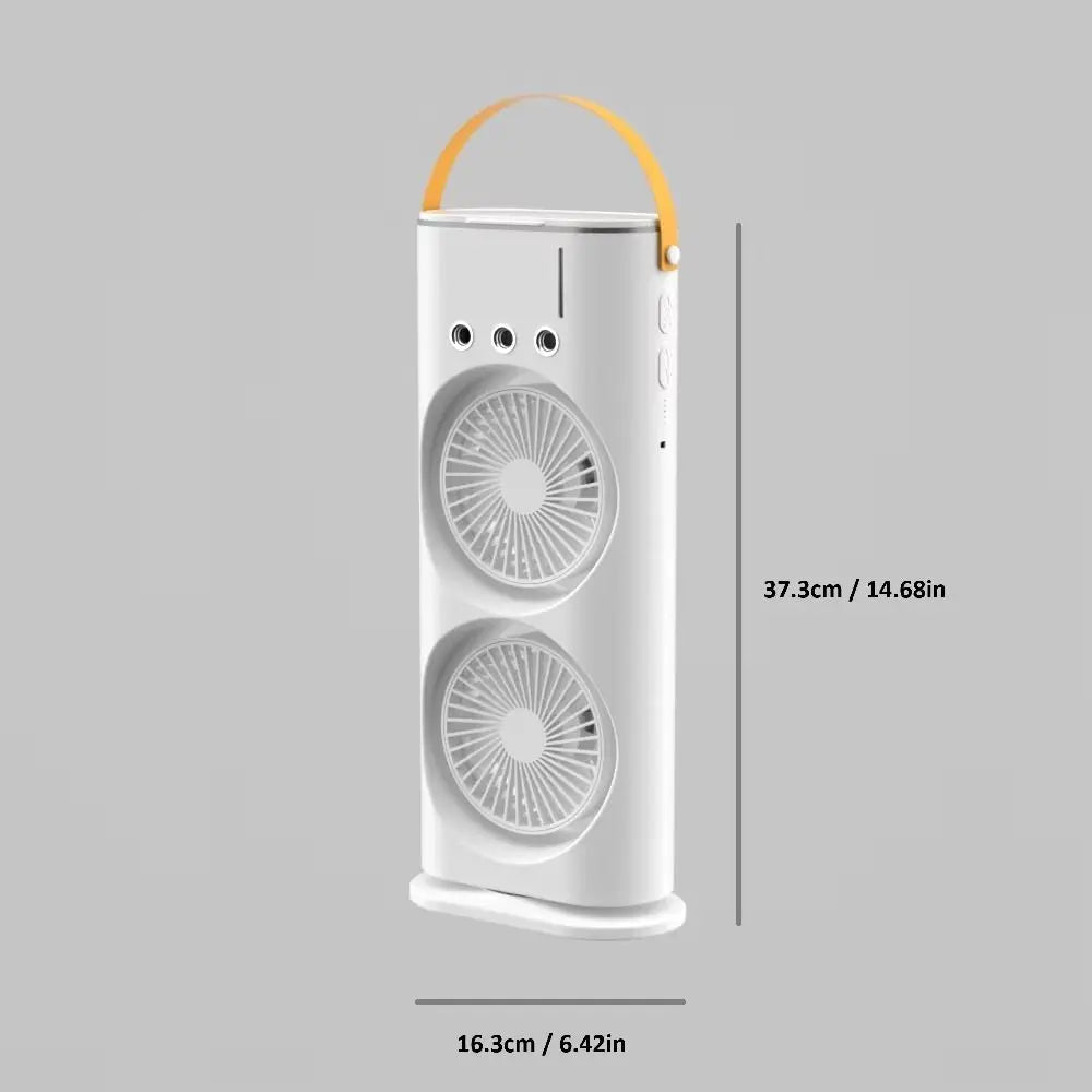 Household 3 In 1 Air Conditioner Portable Dual-Head Humidifier Adjustable Wind Speed Desktop Fan Fan Bedroom