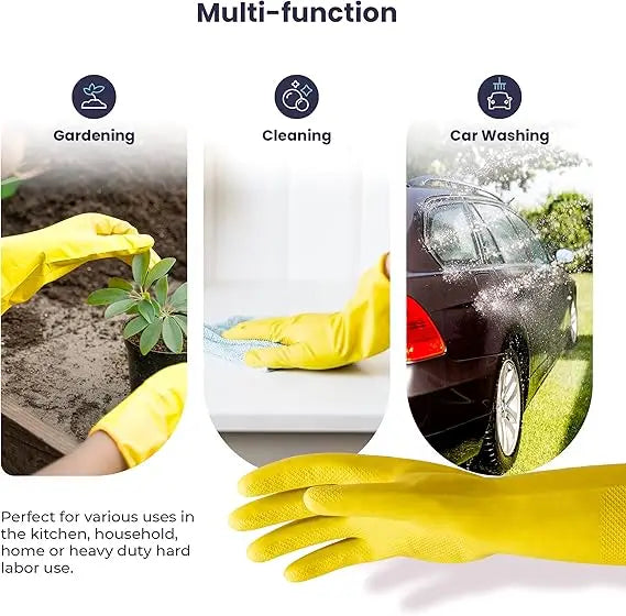 Latex Dishwashing Gloves Women's Waterproof Household Kitchen Washing Bowl Washing Clothes Vegetable Cleaning Household