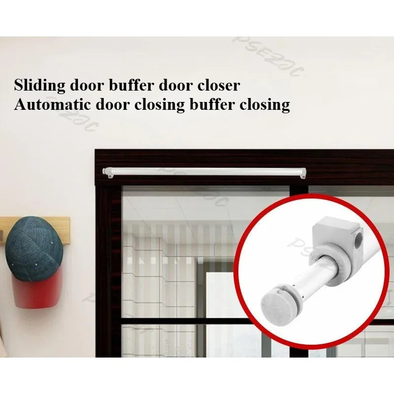 Household Door Closer with Buffering Damping Aluminum Alloy Sliding Glass Door Simple Household Automatic Door Closer