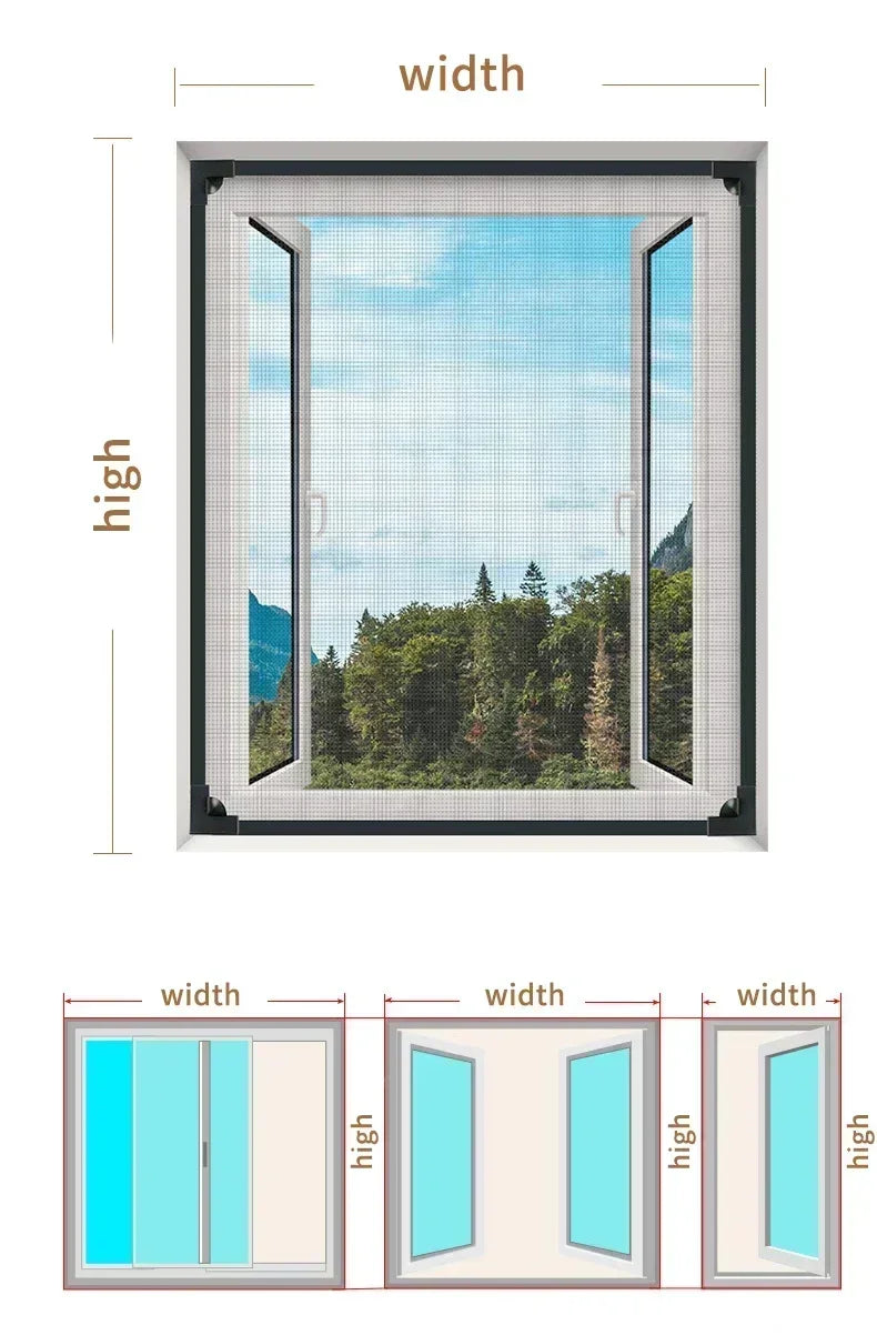 Magnetic Mesh Mosquito Screen, Household Invisible Screen Window, Simple, Household Use, Automatic Shutdown Magnetic Window