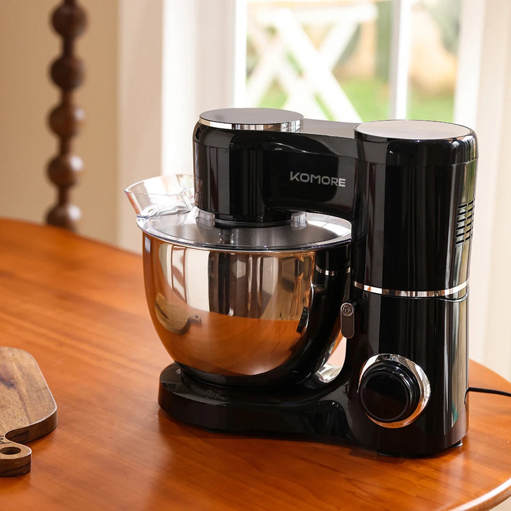 KOMORE Household Stand Mixer, Household Electric Mixer with Stainless Steel Bowl, Beater/Whisk/Dough Hook