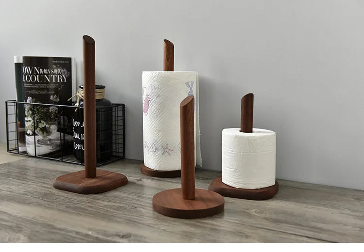 Simple Creative Solid Wood Storage Rack Vertical Household Kitchen Tissue Rack Cling Film Racks Household Storage Products