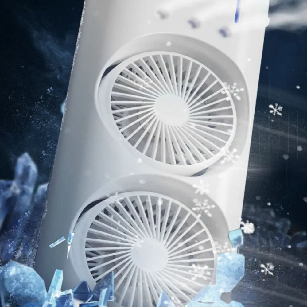 Household 3 In 1 Air Conditioner Portable Dual-Head Humidifier Adjustable Wind Speed Desktop Fan Fan Bedroom