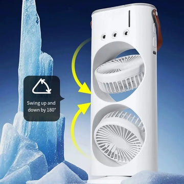 Household 3 In 1 Air Conditioner Portable Dual-Head Humidifier Adjustable Wind Speed Desktop Fan Fan Bedroom