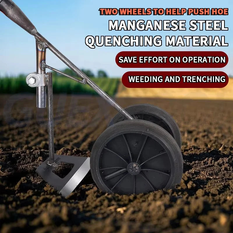 Household Hand-Pushed Hoe, Hoe, Hoe, Wheeled Hoe, Weeder, Garden Hoe, Micro Tillage Machine, Turning Soil, Trenching Plow, Push