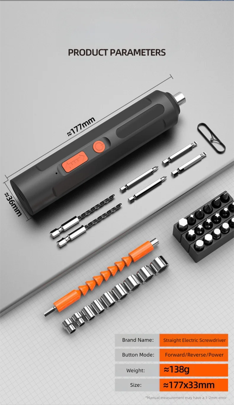 47PCS Electric Screwdriver Mini Household Electric Drill Rotated Cordless Screwdriver Power Tools Household Maintenance Repair