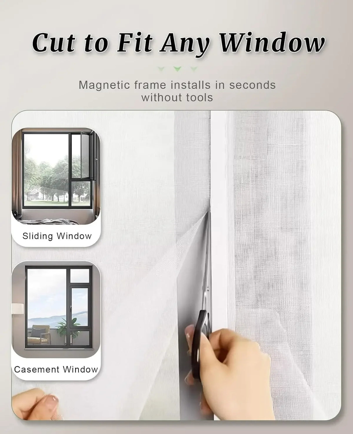 Magnetic Mesh Mosquito Screen, Household Invisible Screen Window, Simple, Household Use, Automatic Shutdown Magnetic Window