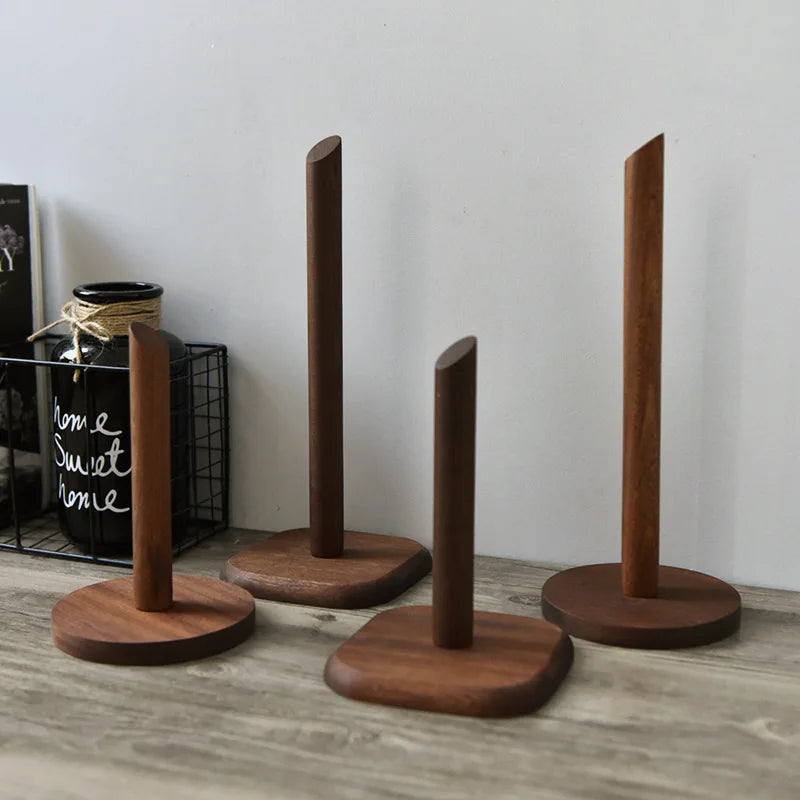 Simple Creative Solid Wood Storage Rack Vertical Household Kitchen Tissue Rack Cling Film Racks Household Storage Products