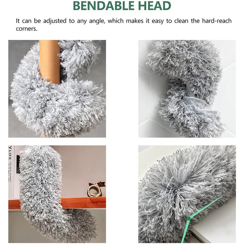 Electrostatic Dust Duster Retractable Long Pole Chenille Lightweight Household Fan Window Sill Cleaning Household Cleaning Tool