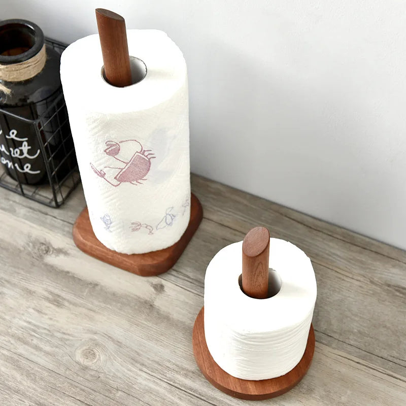Simple Creative Solid Wood Storage Rack Vertical Household Kitchen Tissue Rack Cling Film Racks Household Storage Products