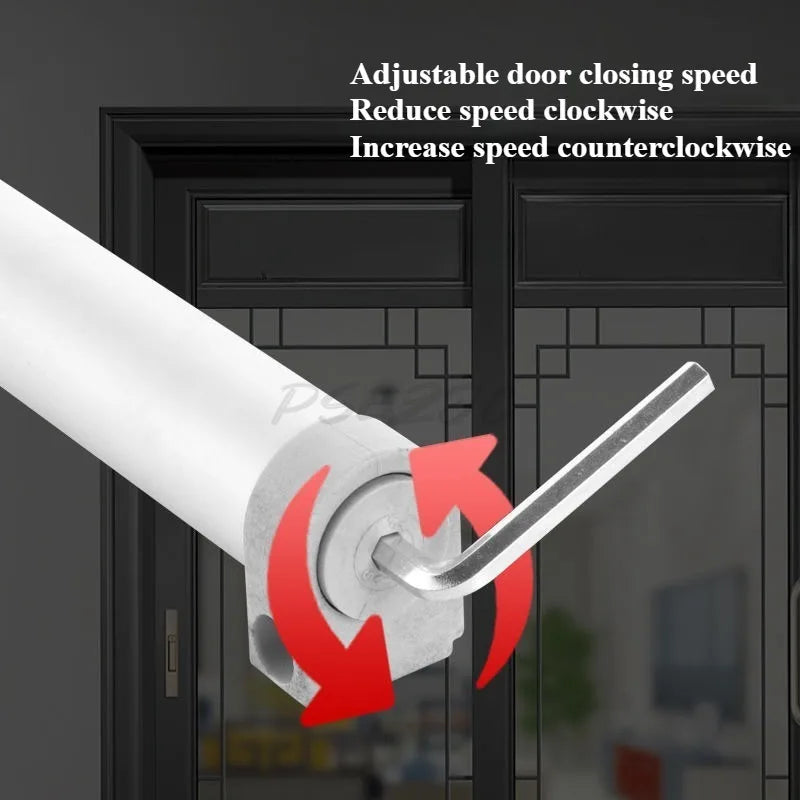Household Door Closer with Buffering Damping Aluminum Alloy Sliding Glass Door Simple Household Automatic Door Closer