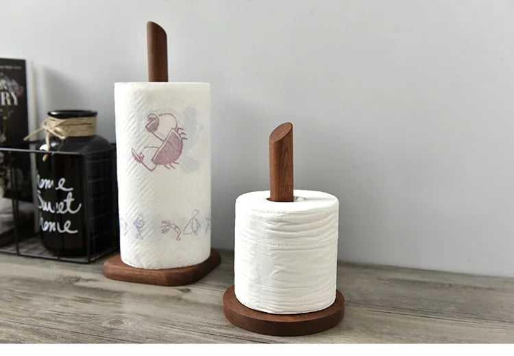 Simple Creative Solid Wood Storage Rack Vertical Household Kitchen Tissue Rack Cling Film Racks Household Storage Products