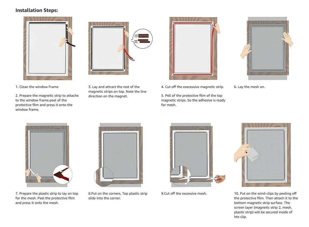 Magnetic Mesh Mosquito Screen, Household Invisible Screen Window, Simple, Household Use, Automatic Shutdown Magnetic Window