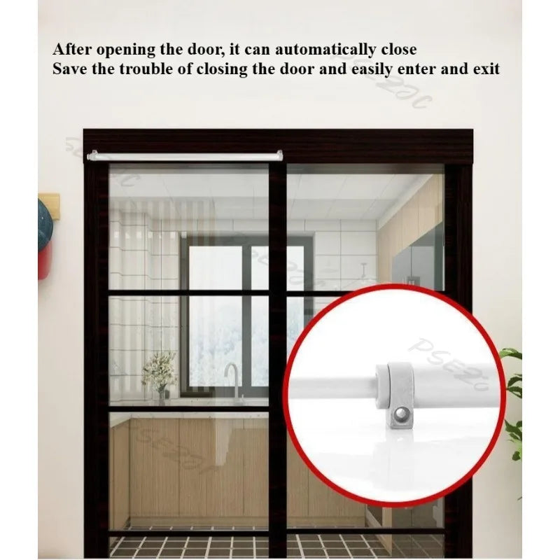 Household Door Closer with Buffering Damping Aluminum Alloy Sliding Glass Door Simple Household Automatic Door Closer