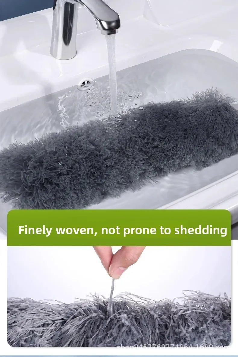 Electrostatic Dust Duster Retractable Long Pole Chenille Lightweight Household Fan Window Sill Cleaning Household Cleaning Tool
