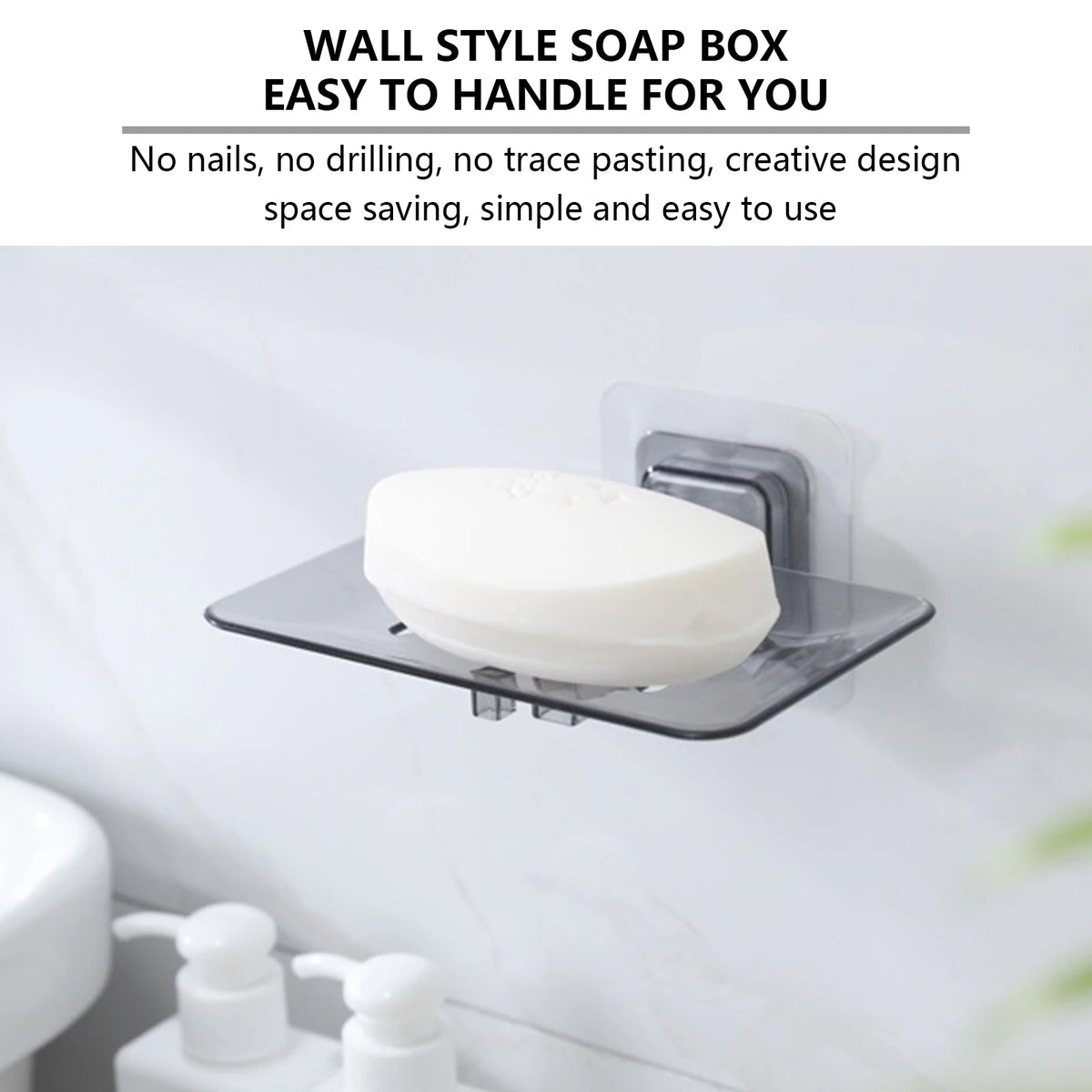 Household Wall Mounted Soap Holder Soap Dishes Sponge Scrubber Box for Home Flat Dormitory Hotel