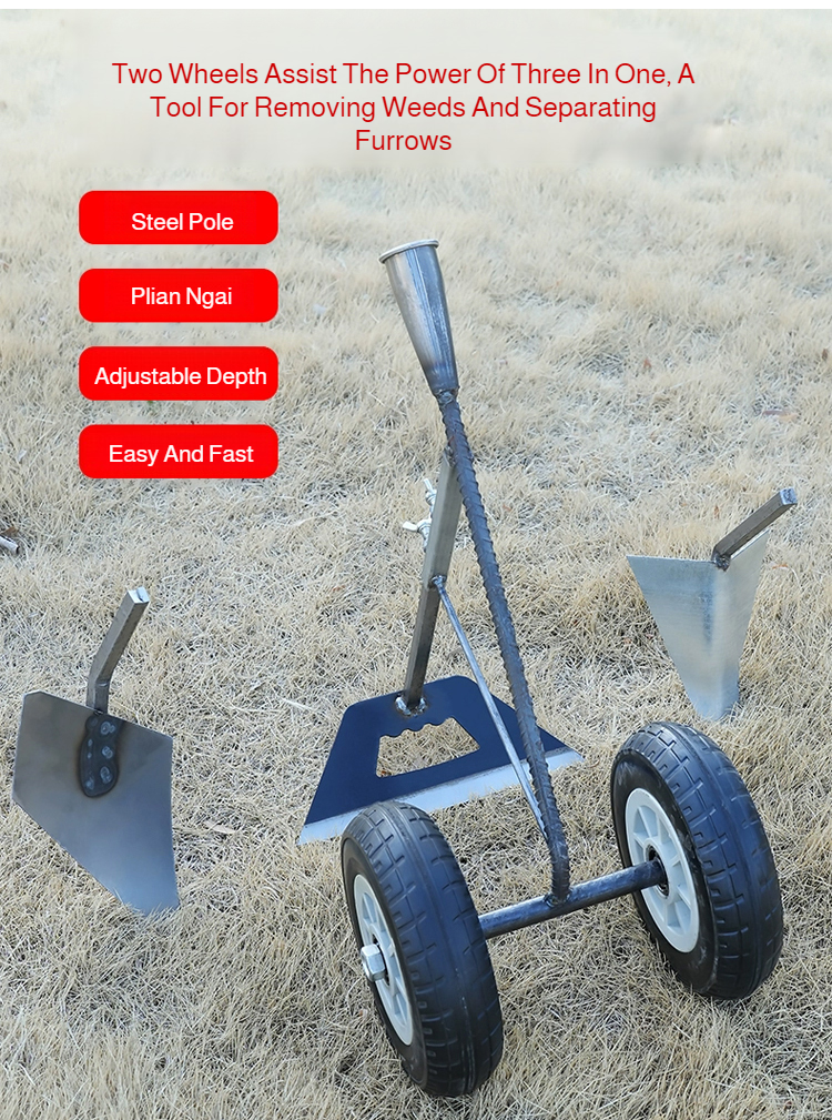 Household Hand-Pushed Hoe, Hoe, Hoe, Wheeled Hoe, Weeder, Garden Hoe, Micro Tillage Machine, Turning Soil, Trenching Plow, Push